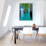 Crash Boat Beach print hanging in dining room